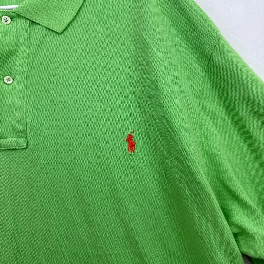 Polo Ralph Lauren Polo Shirt Mens 3XB Big Green Knit Pony Preppy Casual